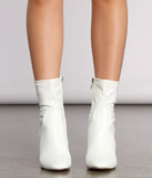 Patent Pointed-Toe Lucite Block Heel Booties are chic ladies' shoes to complete your best 2023 outfits. They come in a variety of trendy women's shoe styles like platforms and dressy low-heels, & are available in wide widths for better comfort.