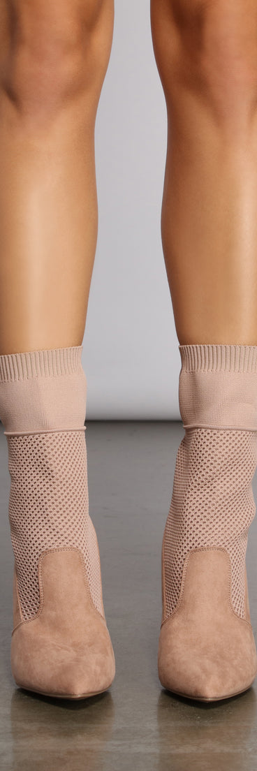 Faux Suede Fishnet Ankle Stiletto Booties are chic ladies' shoes to complete your best 2023 outfits. They come in a variety of trendy women's shoe styles like platforms and dressy low-heels, & are available in wide widths for better comfort.