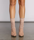 Faux Suede Fishnet Ankle Stiletto Booties are chic ladies' shoes to complete your best 2023 outfits. They come in a variety of trendy women's shoe styles like platforms and dressy low-heels, & are available in wide widths for better comfort.