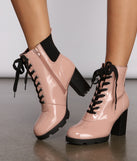 Edgy-Chic Patent Faux Leather Block Heel Booties are chic ladies' shoes to complete your best 2023 outfits. They come in a variety of trendy women's shoe styles like platforms and dressy low-heels, & are available in wide widths for better comfort.