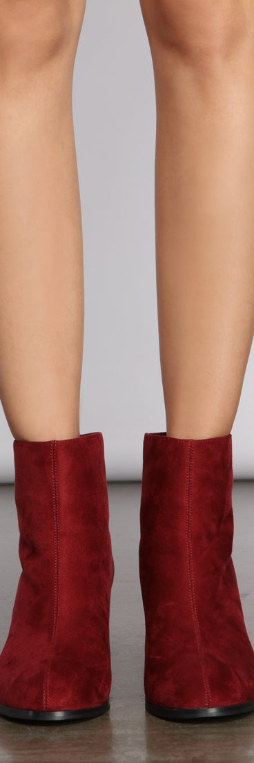 Basic Babe Faux Suede Block Heel Booties are chic ladies' shoes to complete your best 2023 outfits. They come in a variety of trendy women's shoe styles like platforms and dressy low-heels, & are available in wide widths for better comfort.