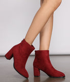 Basic Babe Faux Suede Block Heel Booties are chic ladies' shoes to complete your best 2023 outfits. They come in a variety of trendy women's shoe styles like platforms and dressy low-heels, & are available in wide widths for better comfort.