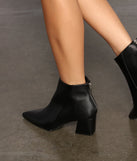 Feeling Basic Faux Leather Booties are chic ladies' shoes to complete your best 2023 outfits. They come in a variety of trendy women's shoe styles like platforms and dressy low-heels, & are available in wide widths for better comfort.