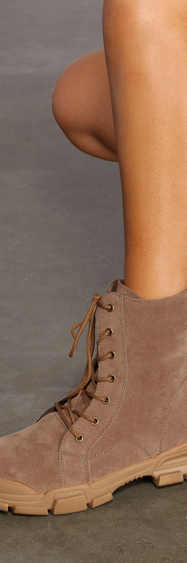 Faux Suede Utility Booties are chic ladies' shoes to complete your best 2023 outfits. They come in a variety of trendy women's shoe styles like platforms and dressy low-heels, & are available in wide widths for better comfort.