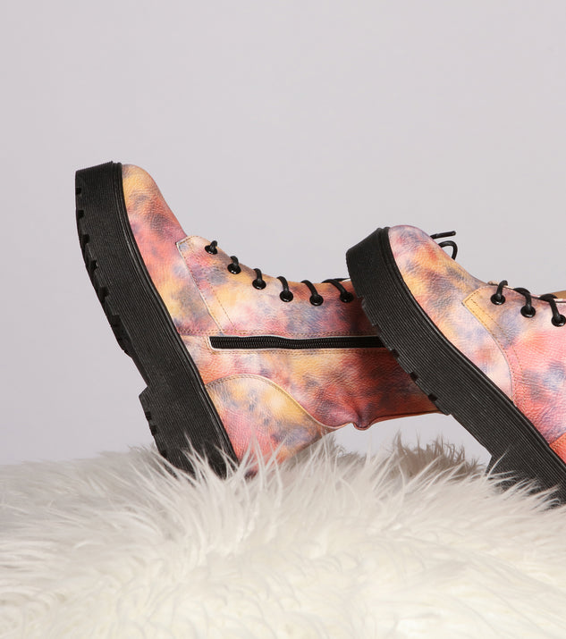 Tie Dye Lug Combat Booties are chic ladies' shoes to complete your best 2023 outfits. They come in a variety of trendy women's shoe styles like platforms and dressy low-heels, & are available in wide widths for better comfort.