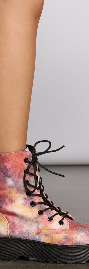 Tie Dye Lug Combat Booties are chic ladies' shoes to complete your best 2023 outfits. They come in a variety of trendy women's shoe styles like platforms and dressy low-heels, & are available in wide widths for better comfort.