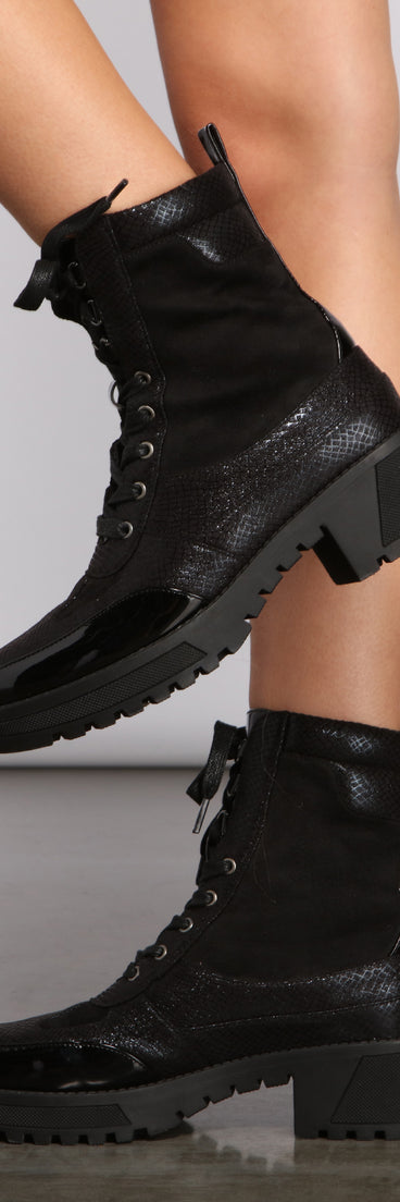 Trendy Glitter Detail Combat Booties are chic ladies' shoes to complete your best 2023 outfits. They come in a variety of trendy women's shoe styles like platforms and dressy low-heels, & are available in wide widths for better comfort.