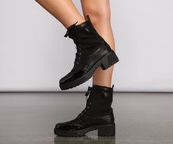 Trendy Glitter Detail Combat Booties are chic ladies' shoes to complete your best 2023 outfits. They come in a variety of trendy women's shoe styles like platforms and dressy low-heels, & are available in wide widths for better comfort.
