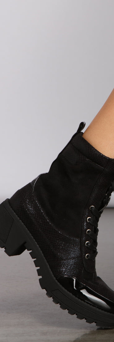 Trendy Glitter Detail Combat Booties are chic ladies' shoes to complete your best 2023 outfits. They come in a variety of trendy women's shoe styles like platforms and dressy low-heels, & are available in wide widths for better comfort.