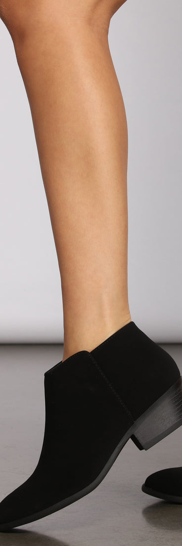 Fall Back on Basics Faux Nubuck Booties are chic ladies' shoes to complete your best 2023 outfits. They come in a variety of trendy women's shoe styles like platforms and dressy low-heels, & are available in wide widths for better comfort.