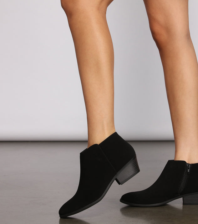 Fall Back on Basics Faux Nubuck Booties are chic ladies' shoes to complete your best 2023 outfits. They come in a variety of trendy women's shoe styles like platforms and dressy low-heels, & are available in wide widths for better comfort.
