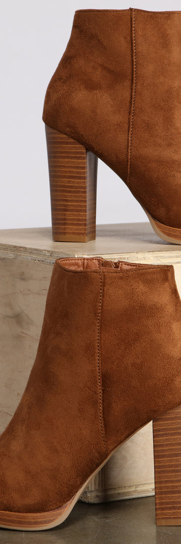 Classic Faux Suede Stacked Heel Booties are chic ladies' shoes to complete your best 2023 outfits. They come in a variety of trendy women's shoe styles like platforms and dressy low-heels, & are available in wide widths for better comfort.