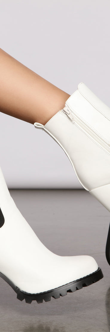 On the Edge Faux Leather Lug Booties are chic ladies' shoes to complete your best 2023 outfits. They come in a variety of trendy women's shoe styles like platforms and dressy low-heels, & are available in wide widths for better comfort.