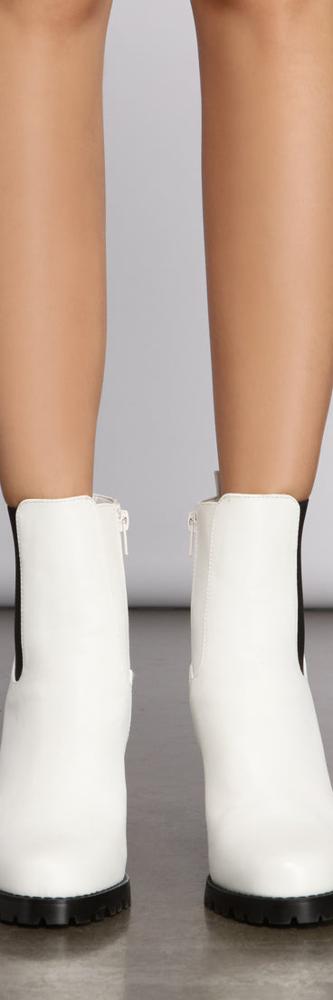 On the Edge Faux Leather Lug Booties are chic ladies' shoes to complete your best 2023 outfits. They come in a variety of trendy women's shoe styles like platforms and dressy low-heels, & are available in wide widths for better comfort.