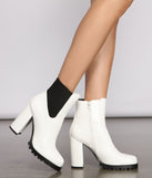 On the Edge Faux Leather Lug Booties are chic ladies' shoes to complete your best 2023 outfits. They come in a variety of trendy women's shoe styles like platforms and dressy low-heels, & are available in wide widths for better comfort.