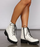Glam It Up Faux Leather Quilted Combat Booties are chic ladies' shoes to complete your best 2023 outfits. They come in a variety of trendy women's shoe styles like platforms and dressy low-heels, & are available in wide widths for better comfort.