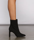 Slay In Basics Faux Suede Block Heel Booties are chic ladies' shoes to complete your best 2023 outfits. They come in a variety of trendy women's shoe styles like platforms and dressy low-heels, & are available in wide widths for better comfort.