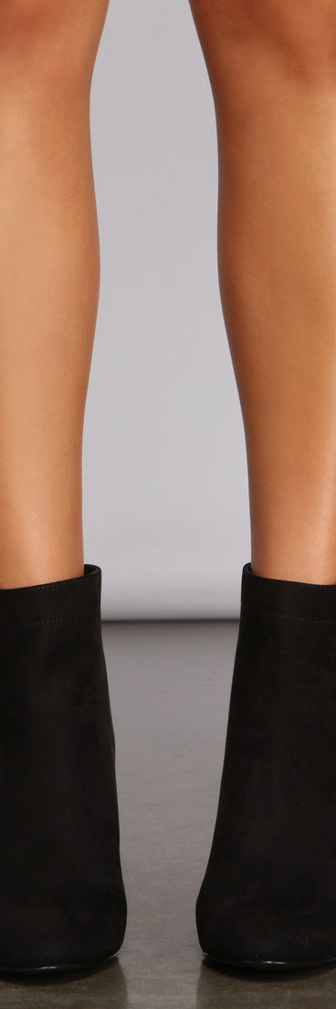 Feeling Good Faux Suede Block Heel Booties are chic ladies' shoes to complete your best 2023 outfits. They come in a variety of trendy women's shoe styles like platforms and dressy low-heels, & are available in wide widths for better comfort.