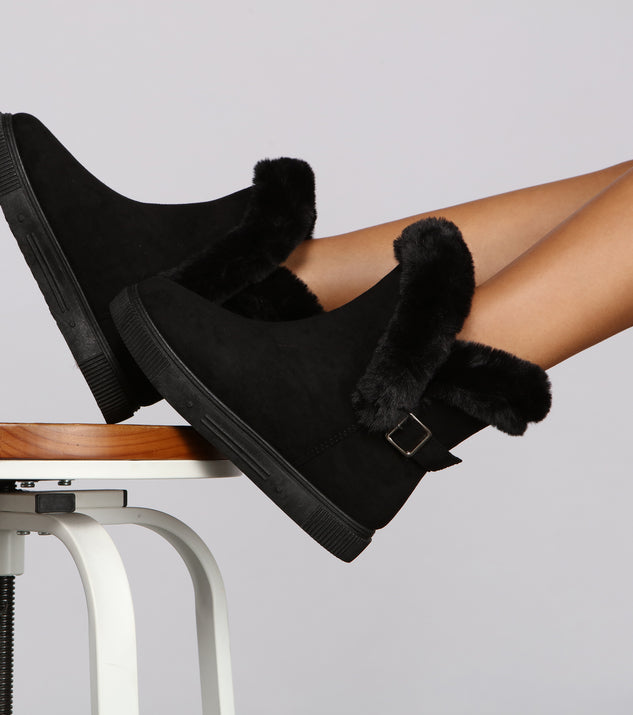 Cuddle Weather Faux Suede Booties are chic ladies' shoes to complete your best 2023 outfits. They come in a variety of trendy women's shoe styles like platforms and dressy low-heels, & are available in wide widths for better comfort.