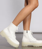Clearly On Fleek Faux Leather Combat Boots are chic ladies' shoes to complete your best 2023 outfits. They come in a variety of trendy women's shoe styles like platforms and dressy low-heels, & are available in wide widths for better comfort.