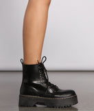 She's A Baddie Faux Leather Combat Boots are chic ladies' shoes to complete your best 2023 outfits. They come in a variety of trendy women's shoe styles like platforms and dressy low-heels, & are available in wide widths for better comfort.