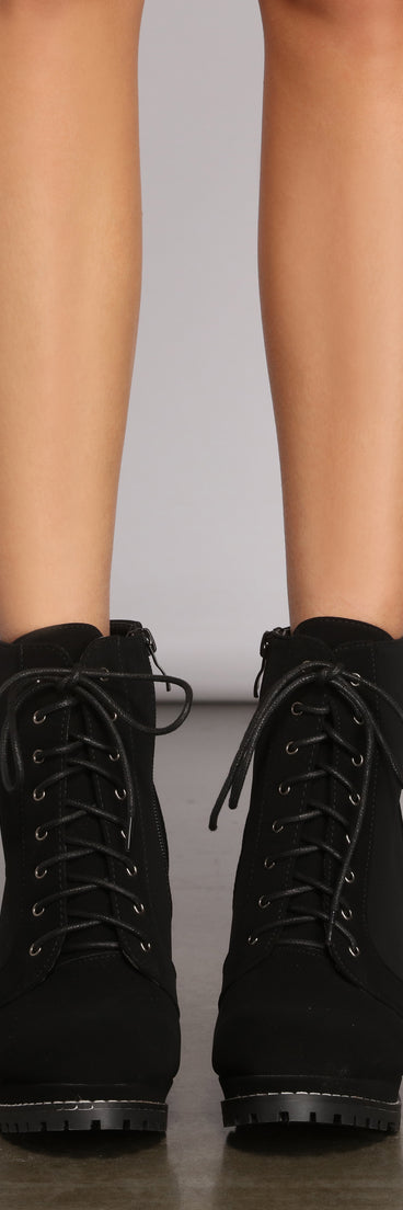 Effortlessly Chic Lace-Up Lug Sole Booties are chic ladies' shoes to complete your best 2023 outfits. They come in a variety of trendy women's shoe styles like platforms and dressy low-heels, & are available in wide widths for better comfort.