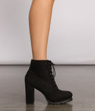 Edgy Lace-Up Lug Sole Booties are chic ladies' shoes to complete your best 2023 outfits. They come in a variety of trendy women's shoe styles like platforms and dressy low-heels, & are available in wide widths for better comfort.