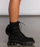 Faux Suede Combat Booties With Pouch are chic ladies' shoes to complete your best 2023 outfits. They come in a variety of trendy women's shoe styles like platforms and dressy low-heels, & are available in wide widths for better comfort.