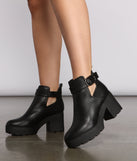 Edgy Vibes Faux Leather Platform Booties are chic ladies' shoes to complete your best 2023 outfits. They come in a variety of trendy women's shoe styles like platforms and dressy low-heels, & are available in wide widths for better comfort.