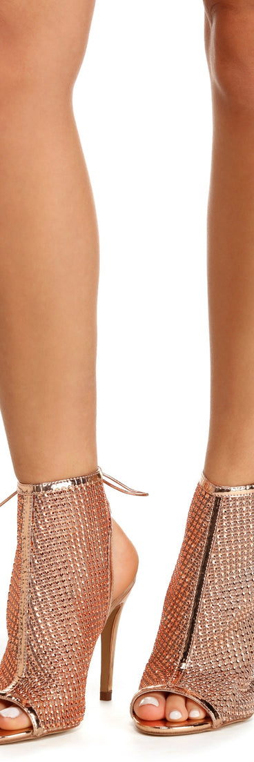 Glitz Open Toe Booties for 2022 festival outfits, festival dress, outfits for raves, concert outfits, and/or club outfits