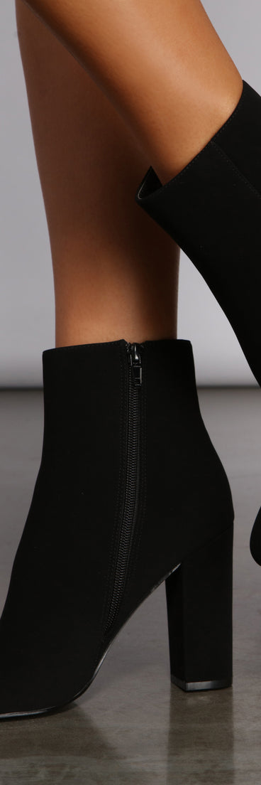 On Point Faux Nubuck Block Heel Booties are chic ladies' shoes to complete your best 2023 outfits. They come in a variety of trendy women's shoe styles like platforms and dressy low-heels, & are available in wide widths for better comfort.