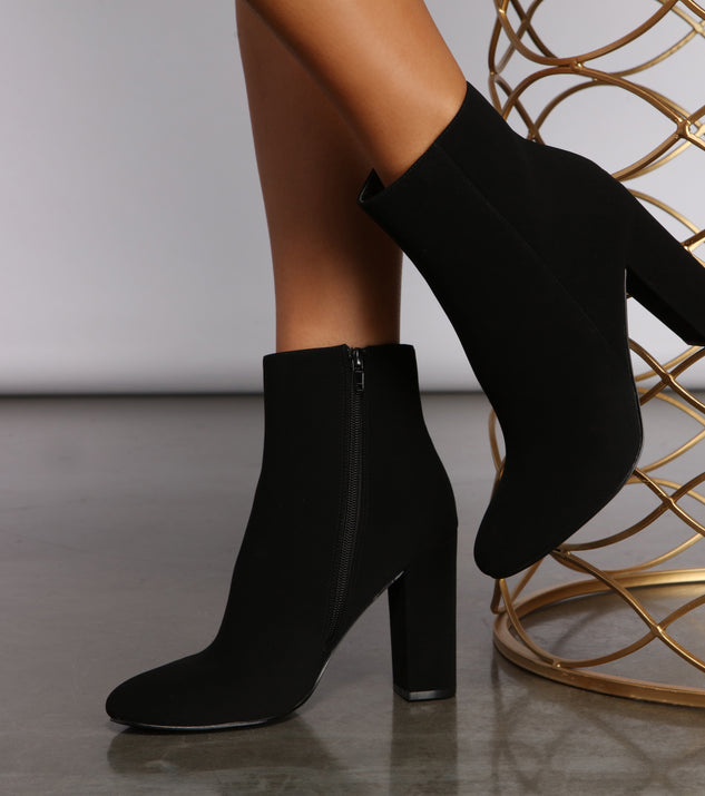 On Point Faux Nubuck Block Heel Booties are chic ladies' shoes to complete your best 2023 outfits. They come in a variety of trendy women's shoe styles like platforms and dressy low-heels, & are available in wide widths for better comfort.