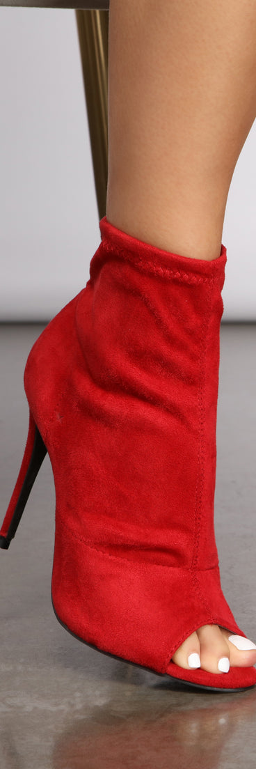 Bold Moves Peep Toe Stiletto Booties are chic ladies' shoes to complete your best 2023 outfits. They come in a variety of trendy women's shoe styles like platforms and dressy low-heels, & are available in wide widths for better comfort.