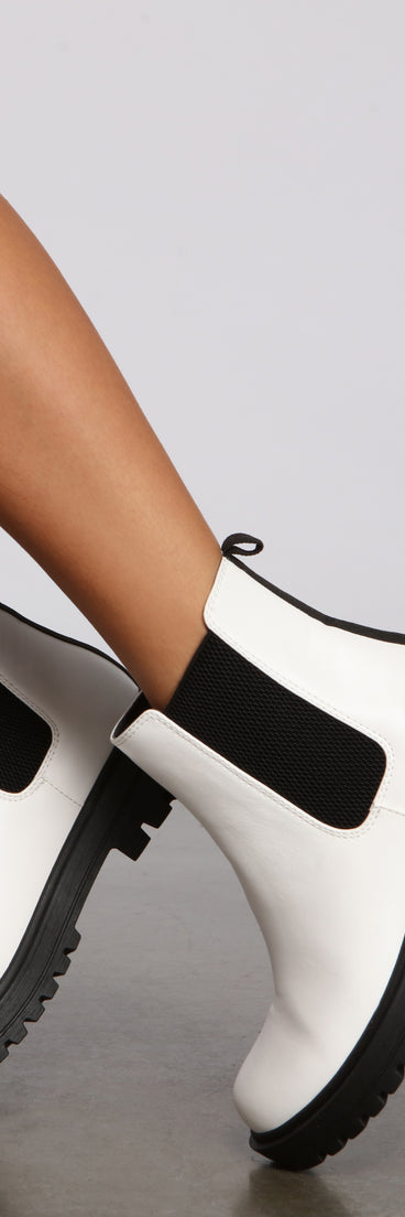 On Edge Faux Leather Lug Booties are chic ladies' shoes to complete your best 2023 outfits. They come in a variety of trendy women's shoe styles like platforms and dressy low-heels, & are available in wide widths for better comfort.