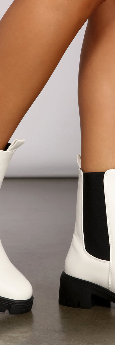 Level Up Faux Leather Lug Sole Booties are chic ladies' shoes to complete your best 2023 outfits. They come in a variety of trendy women's shoe styles like platforms and dressy low-heels, & are available in wide widths for better comfort.