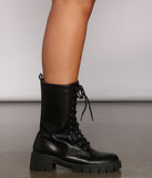 Edgy Trends Faux Leather Combat Boots are chic ladies' shoes to complete your best 2023 outfits. They come in a variety of trendy women's shoe styles like platforms and dressy low-heels, & are available in wide widths for better comfort.