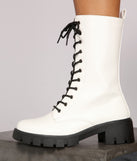 Edgy Trends Faux Leather Combat Boots are chic ladies' shoes to complete your best 2023 outfits. They come in a variety of trendy women's shoe styles like platforms and dressy low-heels, & are available in wide widths for better comfort.