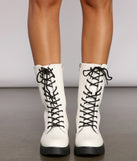 Edgy Trends Faux Leather Combat Boots are chic ladies' shoes to complete your best 2023 outfits. They come in a variety of trendy women's shoe styles like platforms and dressy low-heels, & are available in wide widths for better comfort.