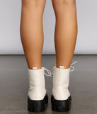 Glamour Rebel Faux Leather Lug Booties is a trendy pick to create 2023 concert outfits, festival dresses, outfits for raves, or to complete your best party outfits or clubwear!