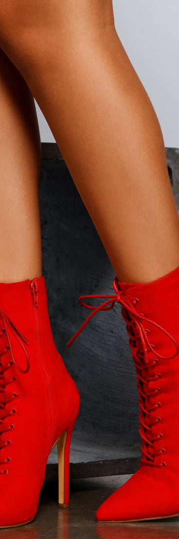 Hot Like Fire Pointed Toe Stiletto Booties is a trendy pick to create 2023 concert outfits, festival dresses, outfits for raves, or to complete your best party outfits or clubwear!