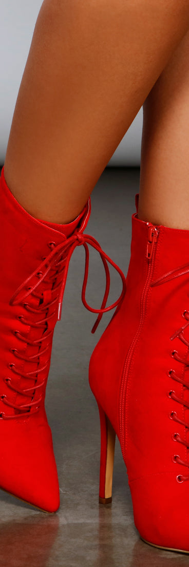 Hot Like Fire Pointed Toe Stiletto Booties are chic ladies' shoes to complete your best 2023 outfits. They come in a variety of trendy women's shoe styles like platforms and dressy low-heels, & are available in wide widths for better comfort.