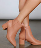 Fall In Faux Leather Block Heel Booties is a trendy pick to create 2023 concert outfits, festival dresses, outfits for raves, or to complete your best party outfits or clubwear!