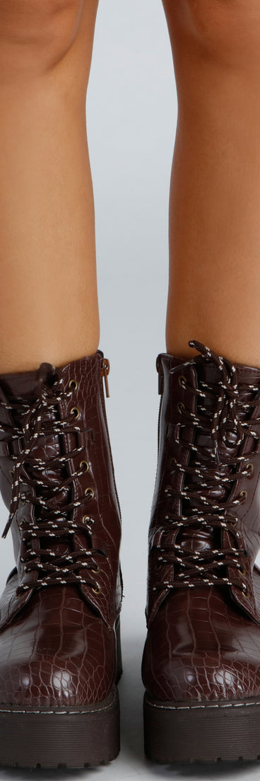 Edgy Glamour Platform Lace-Up Boots are chic ladies' shoes to complete your best 2023 outfits. They come in a variety of trendy women's shoe styles like platforms and dressy low-heels, & are available in wide widths for better comfort.