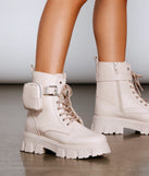 Faux Leather Lug Sole Booties With Pouch is a trendy pick to create 2023 concert outfits, festival dresses, outfits for raves, or to complete your best party outfits or clubwear!