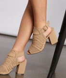 Chic Cuts Perforated Block Heels is a trendy pick to create 2023 concert outfits, festival dresses, outfits for raves, or to complete your best party outfits or clubwear!