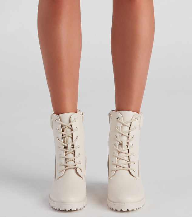 White lace up booties store