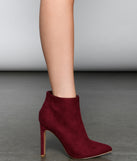 Uptown Girl Faux Suede Pointed Toe Booties for 2022 festival outfits, festival dress, outfits for raves, concert outfits, and/or club outfits