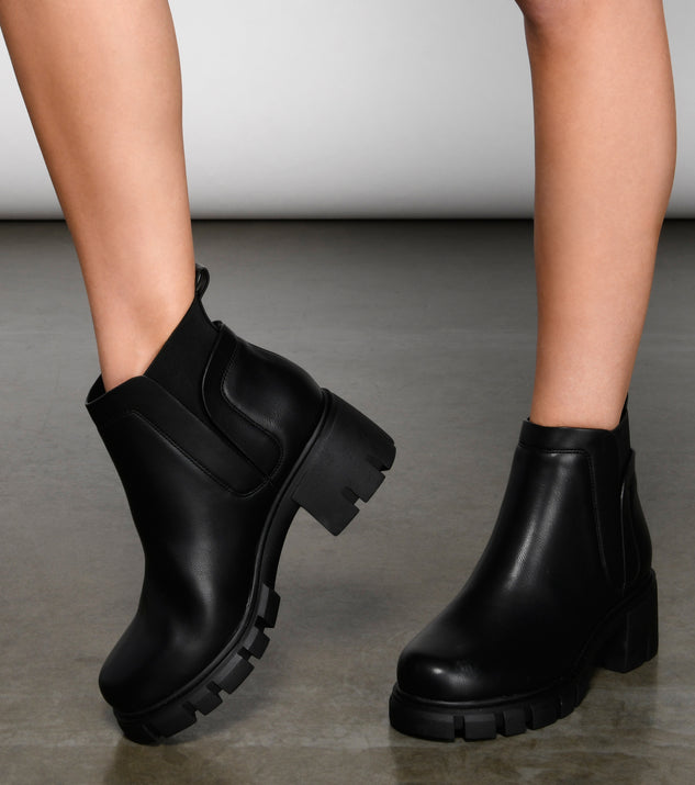 On The Edge Trendy Lug Sole Bootie are chic ladies' shoes to complete your best 2023 outfits. They come in a variety of trendy women's shoe styles like platforms and dressy low-heels, & are available in wide widths for better comfort.