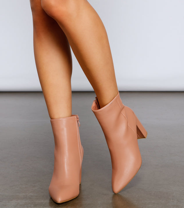 Too Chic Faux Leather Pointy Toe Booties is a trendy pick to create 2023 concert outfits, festival dresses, outfits for raves, or to complete your best party outfits or clubwear!