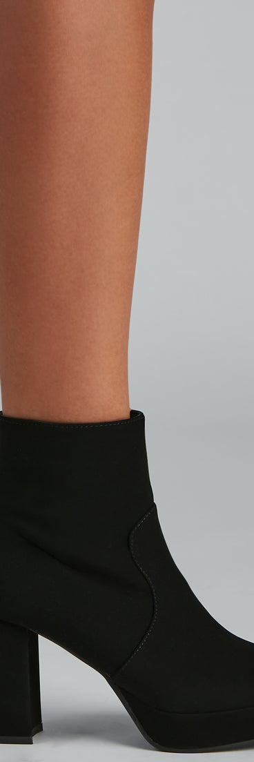 Uptown Chic Nubuck Platform Booties are chic ladies' shoes to complete your best 2023 outfits. They come in a variety of trendy women's shoe styles like platforms and dressy low-heels, & are available in wide widths for better comfort.